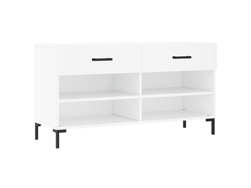  Banc à chaussures, meuble à chaussures blanc 102x35x55 cm bois d'ingénierie shl5645  - Conforama A