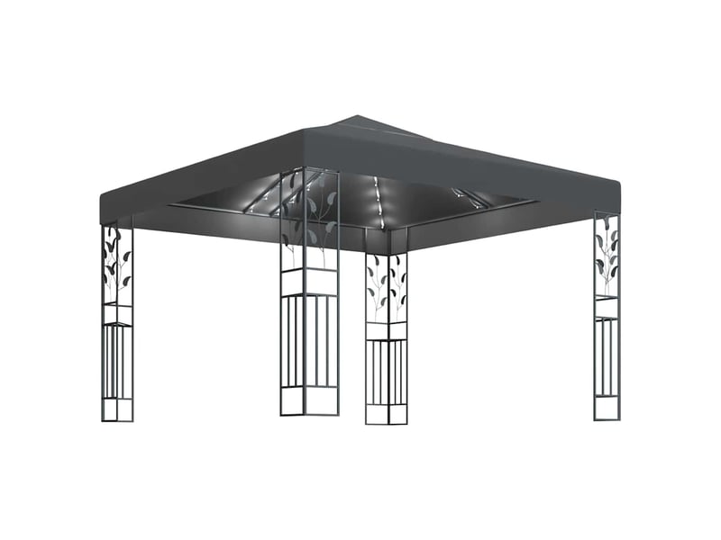  Tonnelle avec guirlande lumineuse à led 3x3 m anthracite cf62462  - Conforama A