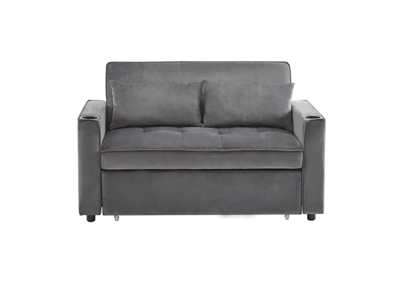  Canapé-lit pliable multifonction, convertible, porte-gobelet et coussins  - Conforama A