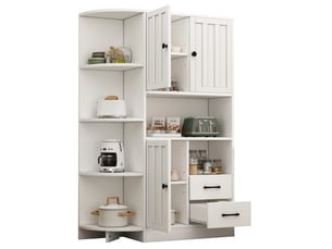 Vitrine coloris blanc 14 étagère(s) - 104 cmx155 cm