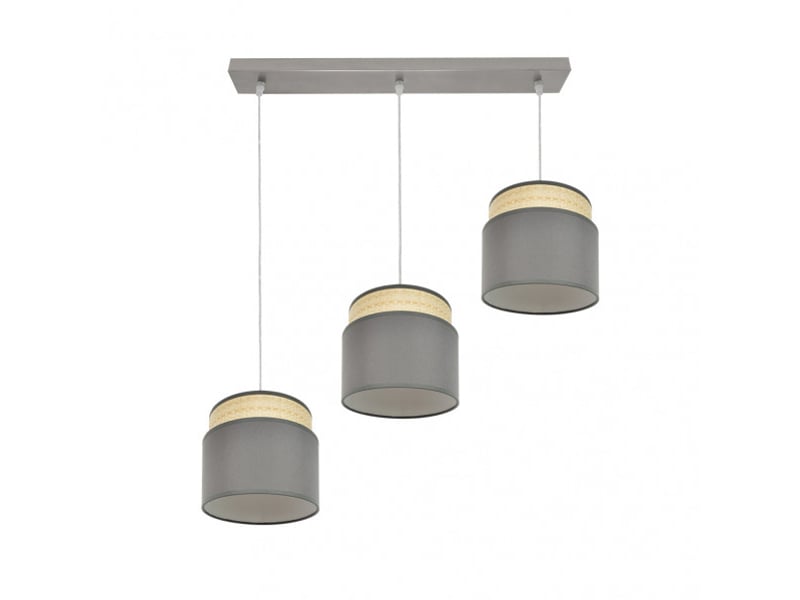  Rampe de plafond fabrilamp kandy naturelgris 3 x e27 hauteur réglable 46-106 cm 68x19 cm 174293128 - Conforama D