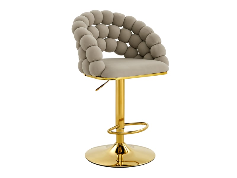  Lot de 2 tabourets de bar,45x52x112 cm,réglables en hauteur,velours,gris  - Conforama D