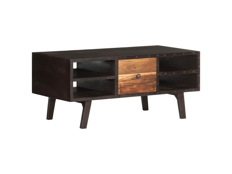  Table basse - table de salon - table à thé 100x50x45 cm bois de récupération massif  - Conforama B