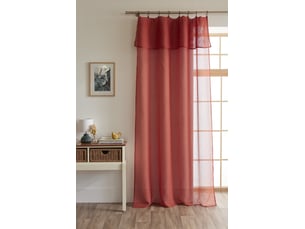 Rideau ajustable + 8 anneaux pince 140 x 270 cm polyester effet bouclette elda terracotta