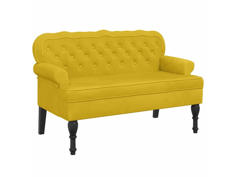  Canapé 2 places avec dossier jaune 119,5x64,5x75 cm velours  - Conforama A