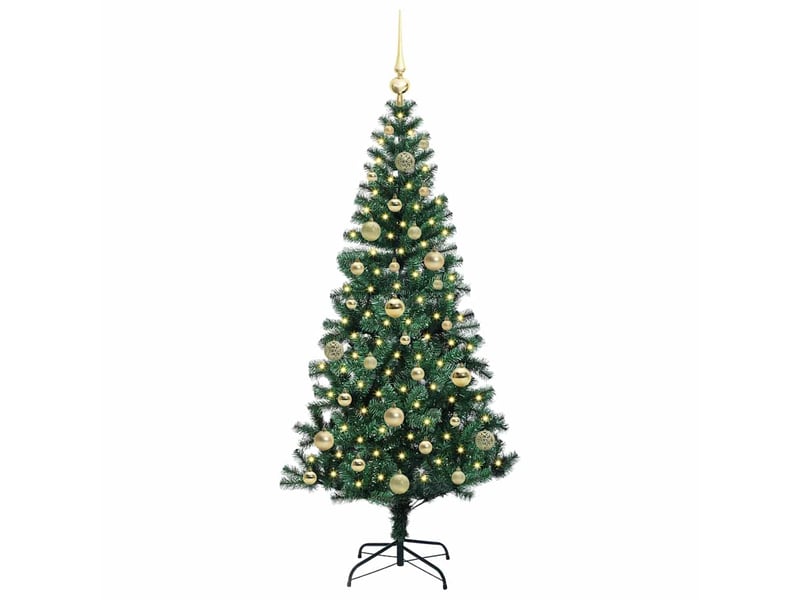  Sapin de noël artificiel, arbre de noël pré-éclairé vert 150 cm pvc et métal shl21  - Conforama C