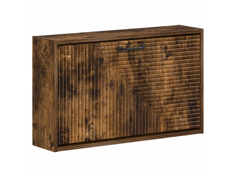  Meuble à chaussures mural, armoire à chaussures haarlem 71x17x43 cm chêne fumé  - Conforama A