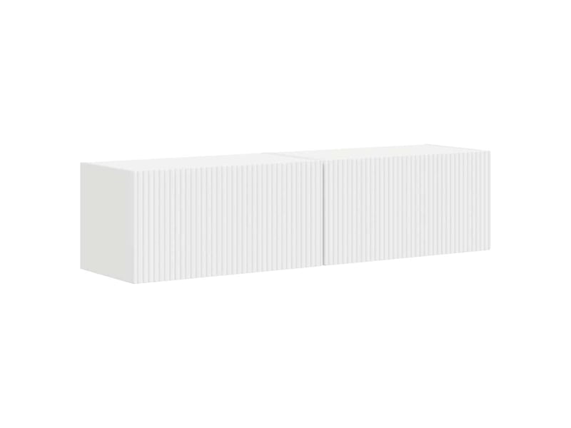  Meuble tv - banc tv - meuble de rangement mural 2 pcs blanc bois d'ingénierie  - Conforama A