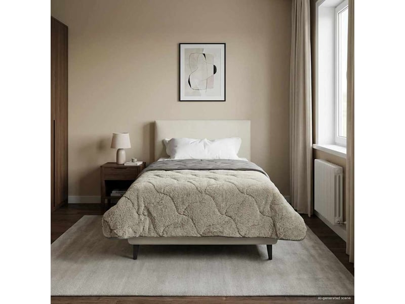  Couette - duvet d'été 155 x 220 cm été gris clair respirant  - Conforama B