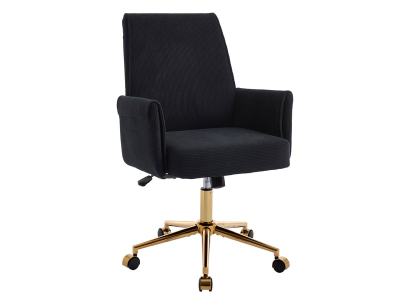 Chaise de bureau réglable en hauteur avec dossier moyen, tissu à rayures et forme ergonomique – le choix idéal pour le travail, les études ou le détente. - Conforama A