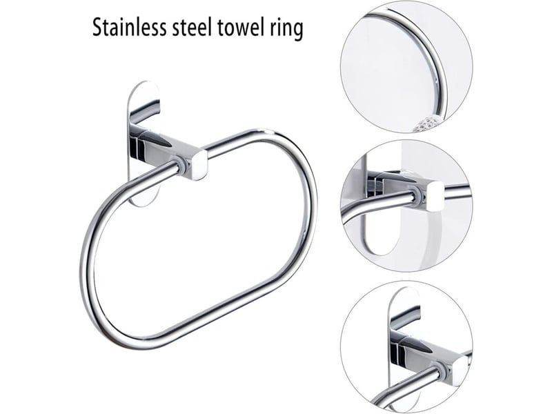  Anneau porte-serviettes en acier inoxydable porte-serviettes ovale fixé au mur, porte-serviettes de salle de bain porte-serviettes ovale  - Conforama D