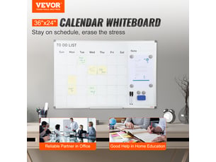 Vevor tableau blanc magnétique planning mensuel 2-en-1, 91,5x61 cm, alu.