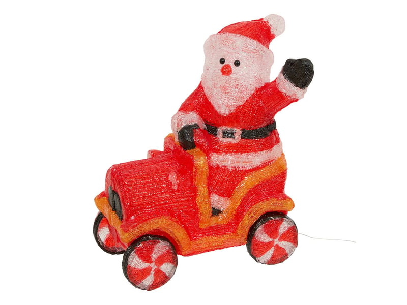  Voiture père noël lumineuse d'extérieur 60 led lumière fixe h. 38 cm sur secteur  - Conforama A