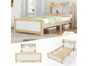 Lit avec rangement 90x200 cm <strong></strong> <strong></strong> coloris blanc