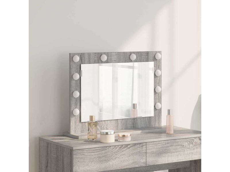  Miroir de vanité, miroir de coiffeuse gris sonoma 60 x 45 x 18 cm rectangulaire cf62782  - Conforama B