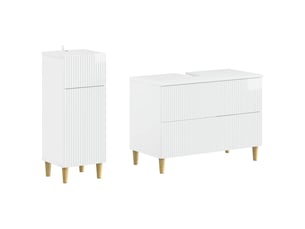Ensemble de 2 meubles de salle de bain arnhem blanc brillant cf63063