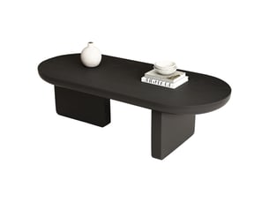 Table basse ovale coloris noir STILVORA - 49.8 cmx119.7 cm