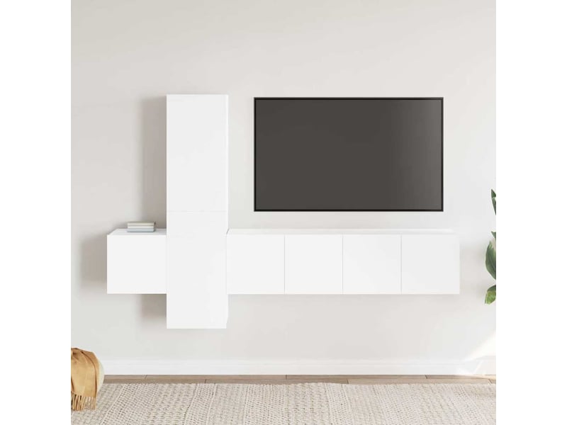  Ensemble de meubles tv 5 pcs blanc bois d'ingénierie shl28658  - Conforama B