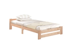 Lit simple 90x200 cm <strong>MERAX</strong>  <strong>lit enfant naturel</strong> coloris naturel