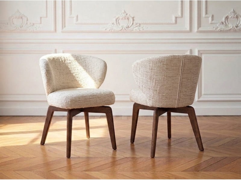  Bobochic lot de 2 chaises anne placage chêne massif et tissu texturé marron foncé ANNE - Conforama D