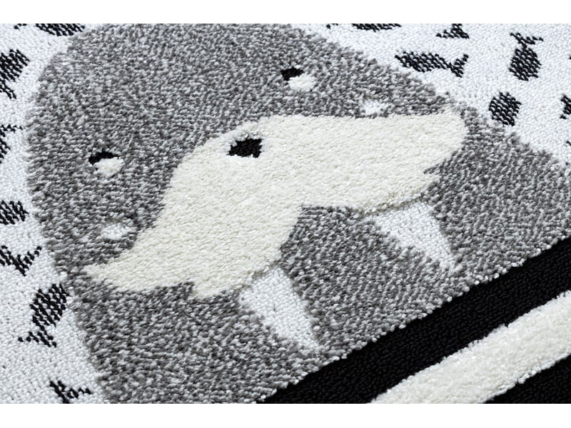  Tapis enfant moderne joy cercle walrus, morse pour enfants - structurel deux niveaux de polaire gris   crème cercle 140 cm  - Conforama E