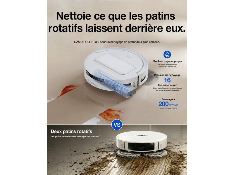 ECOVACS DEEBOT T90 Max Omni Set Robot Aspirateur Laveur, 30000Pa, OZMO Roller 3.0, ZeroTangle 4.0 30kPa,Version Améliorée du T50 - Conforama B