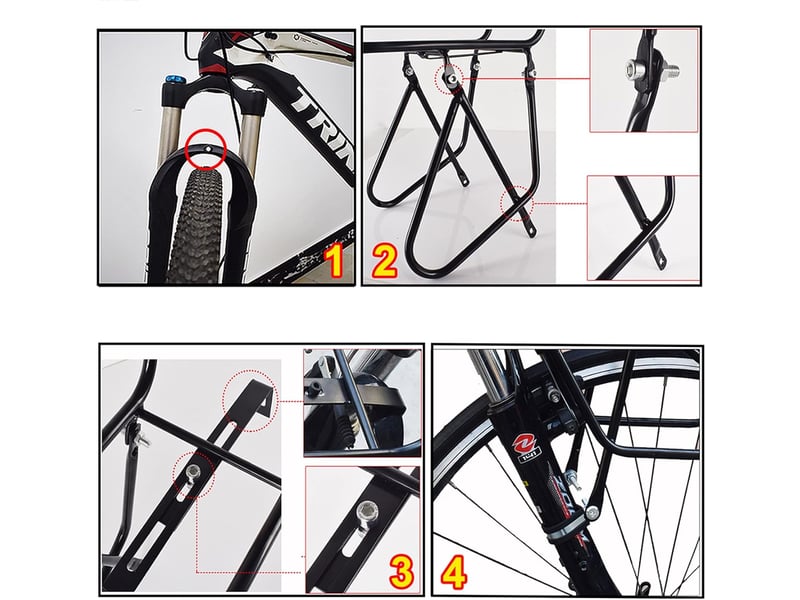  Porte bagage avant vtt 15kg capacité pour transporter panier, sacoche  - Conforama E
