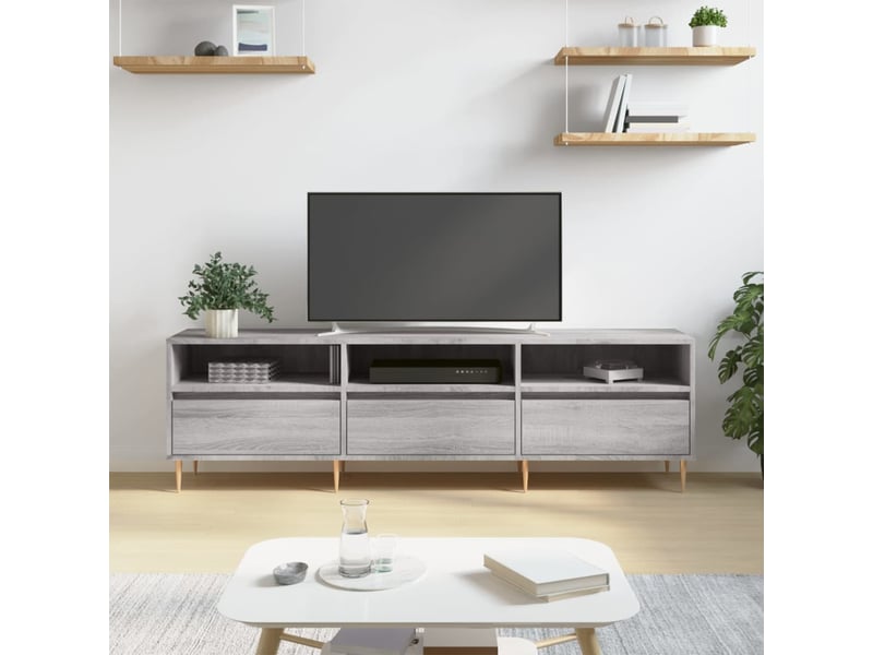  Meuble tv - banc tv - meuble de rangement sonoma gris 150x30x44,5 cm bois d'ingénierie  - Conforama B