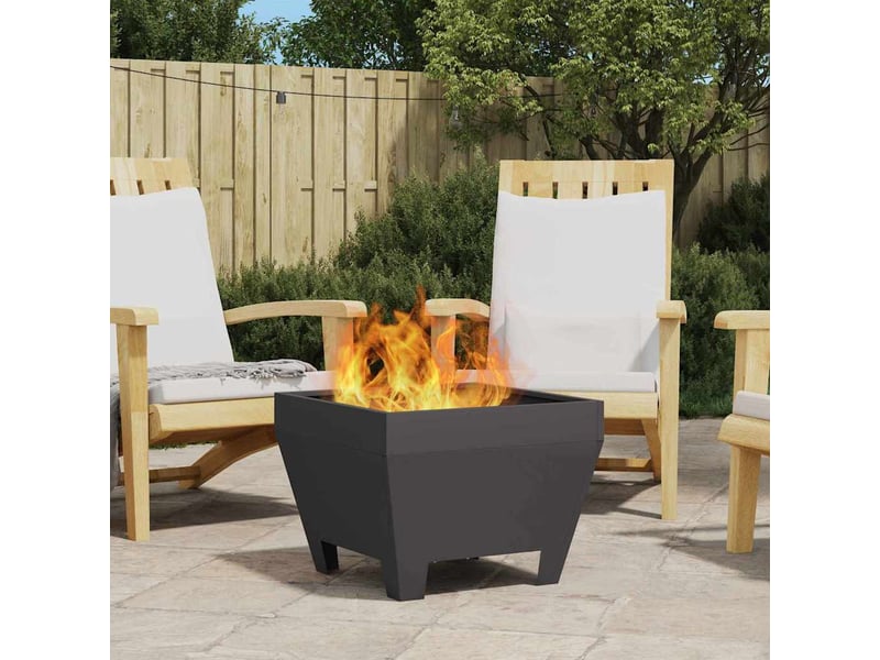  Brasero exterieur, foyer noir 50x50x38 cm acier patiné  - Conforama B