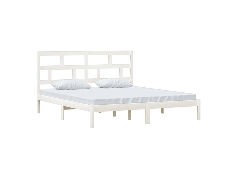  Lit double- lit adulte -  cadre de lit sans matelas blanc bois massif  - Conforama B