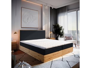 Lit avec rangement 180x200 cm <strong>MASSENO</strong> <strong></strong> coloris noir