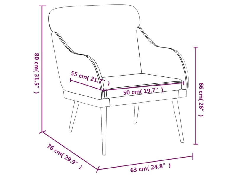  Vidaxl fauteuil marron 63x76x80 cm similicuir  - Conforama C