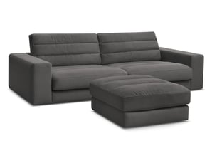 Canapé droit fixe BOBOCHIC SIERRA 4 places Velours noir