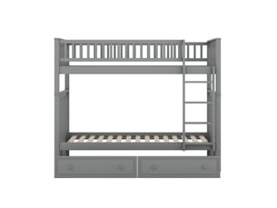 Lit superposé 90x200 cm <strong>ZOVIRA</strong> <strong></strong> coloris gris