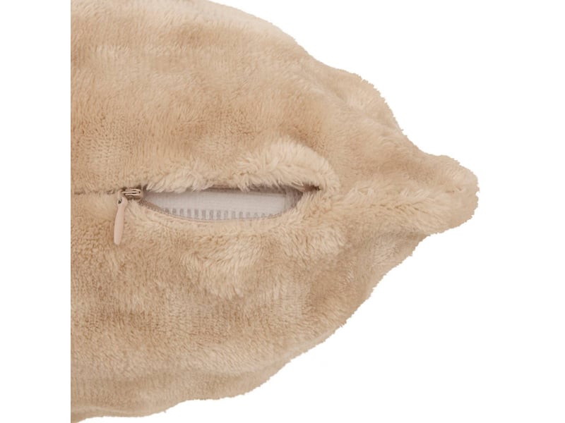  Coussin zephy carré 40x40cm effet fausse fourrure beige ZEPHY - Conforama C