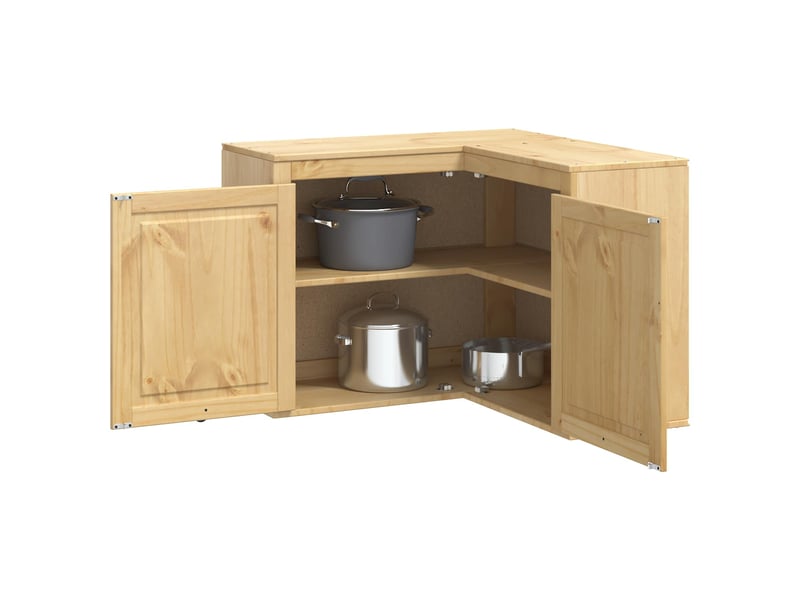 Armoire de cuisine, armoire ski brun miel 80x80x60cm pin massif - Conforama C