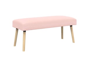 Banc rembourré, banc de lit, banc uni rose 110x40x46 cm bouclé