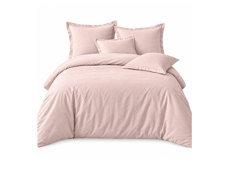  Parure de lit 220x240 cm bambou métis rose PD23203 - Conforama A