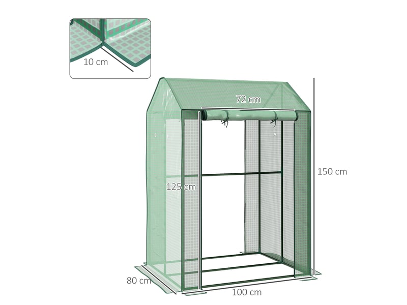  Serrechâssis froid, résistant aux intempéries, porte enroulable, 100 cm x 80 cm x 150 cm, vert  - Conforama E