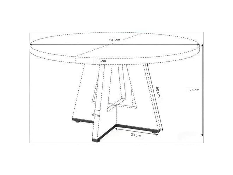 Table à manger ronde en panneau de particules noir ø120x75 cm - Conforama C