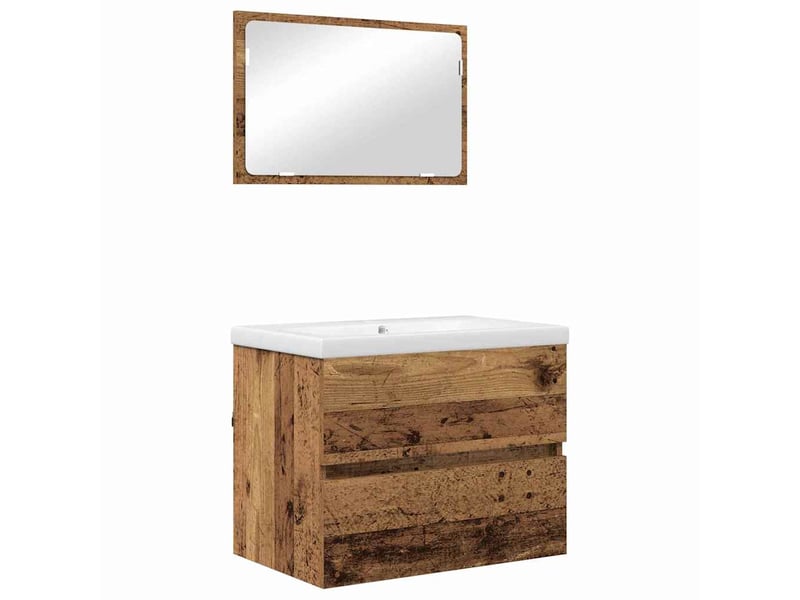 Ensemble de mobilier de salle de bain 3 pc bois ancien cf64260 - Conforama A