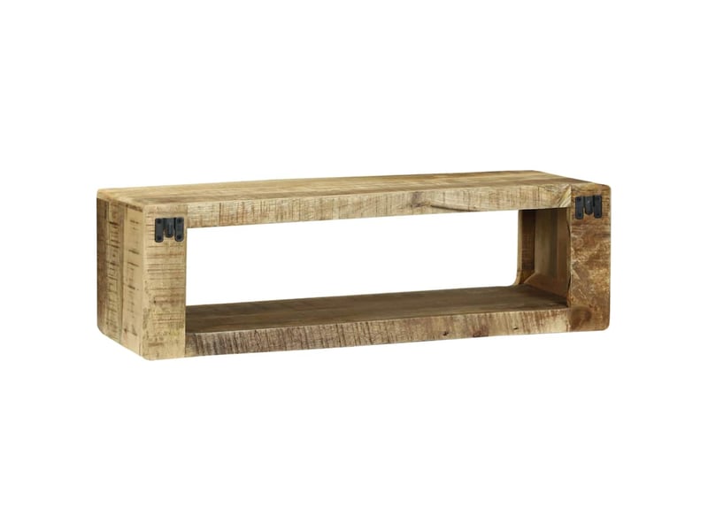Meuble tv moderne minimaliste rangement 80 x 30 x 25 cm en bois de manguier marron 02_0058072  - Conforama E