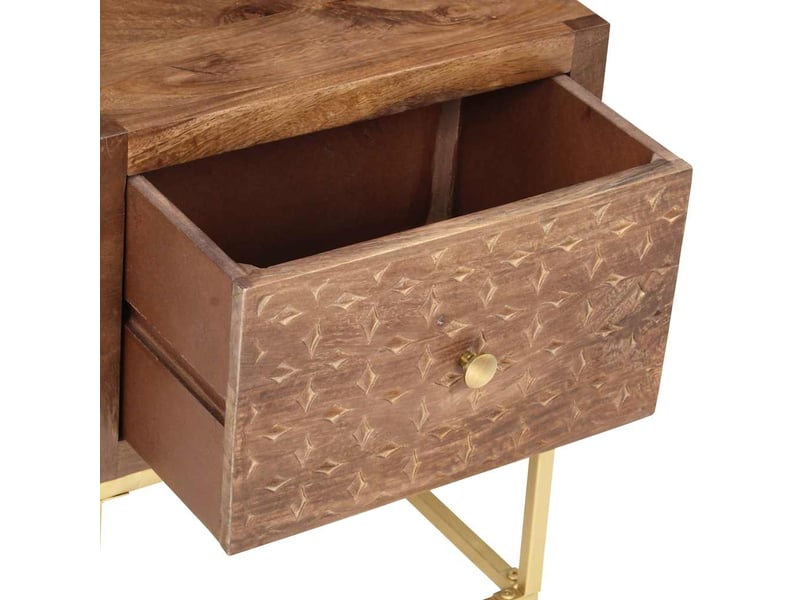  Table de chevet - cabinet de chevet - table de nuit 40 x 30 x 50 cm bois de manguier massif  - Conforama D