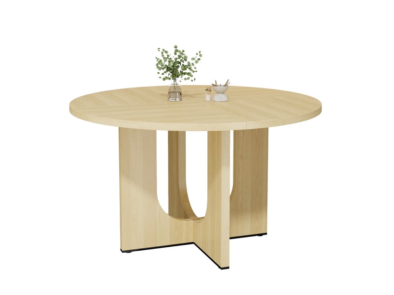  Table à manger ronde 120 x 120 cm, 4-6 personnes, style scandinave, chêne, sans chaises Jamama eleni - Conforama A