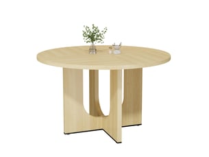 Table à manger ronde 120 x 120 cm, 4-6 personnes, style scandinave, chêne, sans chaises
