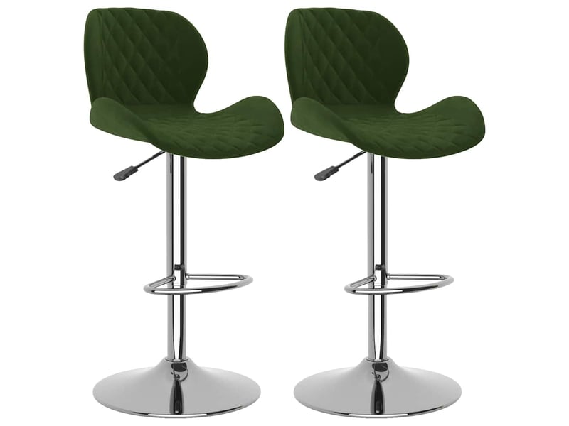  Lot de 2 tabouret de bar, chaise de bar vert foncé velours shl22063  - Conforama A