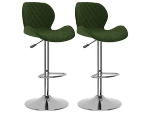 Lot de 2 tabouret de bar, chaise de bar vert foncé velours shl22063