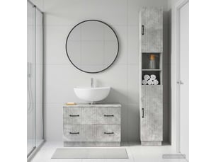 Ensemble de 2 meubles de salle de bain hoorn gris béton cf63189