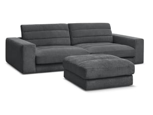 Canapé droit fixe BOBOCHIC SIERRA 4 places Tissu gris