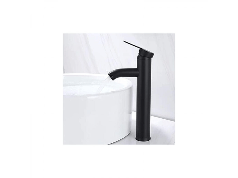  Robinet de salle de bain, mitigeur de lavabo, robinet d'évier, convient pour diamètre intérieur 32 mm-42 mm, noir  - Conforama D
